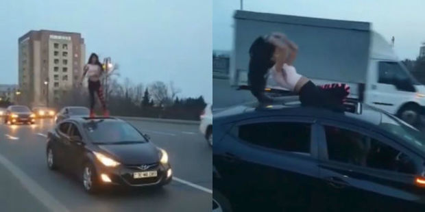 Танцует голая на крыше машины порно видео
